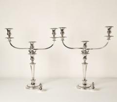 Pair of Classic Georgian Silver Plated Two Arm Candelabra circa 1880 - 4216453