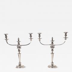 Pair of Classic Georgian Silver Plated Two Arm Candelabra circa 1880 - 4217346