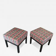 Pair of Classic Low Stools in Fabric from Romos Habanera Collection - 3132599