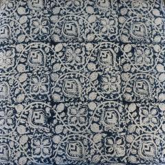 Pair of Classic Low Stools in Hand Block Printed Fabric by Ralph Lauren - 3134303