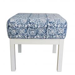 Pair of Classic Low Stools in Hand Block Printed Fabric by Ralph Lauren - 3134304