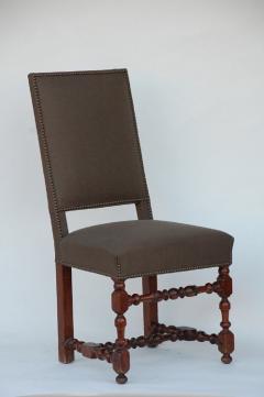 Pair of Classic Turned Wood Louis XIII Style Side Chairs - 974704