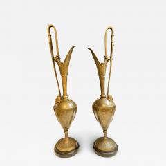 Pair of Classical Figural Bronze Neoclassical Ewers 19th Century - 2974269