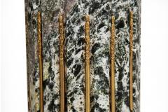 Pair of Classical Solid Marble Stop Fluted Columns Pedestals - 4548417