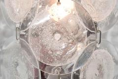 Pair of Clear Pulegoso Murano Glass Disc Sconces - 3121297