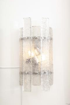 Pair of Clear Textured Murano Glass and Nickel Sconces Italy 2022 - 2778469