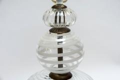 Pair of Clear and Swirled Murano Glass Table Lamps - 1174445