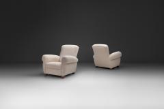 Pair of Club Armchairs with Rounded Armrests Europe 1950s - 4638083