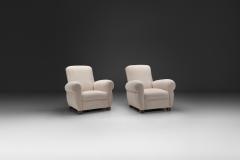 Pair of Club Armchairs with Rounded Armrests Europe 1950s - 4638134
