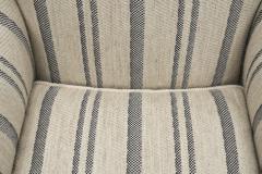 Pair of Club Chairs with Striped Upholstery Europe Mid 20th Century - 4440732