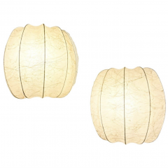 Pair of Cocoon Wall Lights Italy 1970s - 4426348