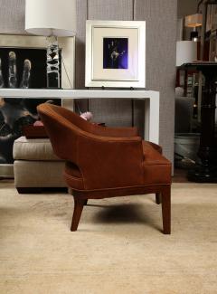 Pair of Cognac Leather Lounge Chairs - 3466607