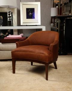 Pair of Cognac Leather Lounge Chairs - 3466618