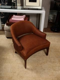 Pair of Cognac Leather Lounge Chairs - 3466621