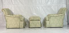 Pair of Colefax Swivel Lounge Chairs Ottoman Made in the USA by Pearson - 4711990