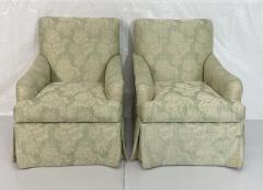 Pair of Colefax Swivel Lounge Chairs Ottoman Made in the USA by Pearson - 4711991