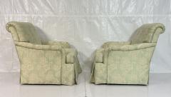 Pair of Colefax Swivel Lounge Chairs Ottoman Made in the USA by Pearson - 4711993