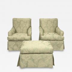 Pair of Colefax Swivel Lounge Chairs Ottoman Made in the USA by Pearson - 4714035