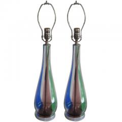 Pair of Colorful Murano Glass Lamps - 3212702