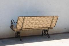 Pair of Comfortable French Art Nouveau Industrial Wrought Iron Benches - 953646