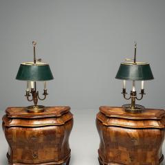 Pair of Compatible Bronze Bouillotte Table Desk Lamps Tole - 3395473