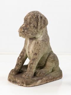 Pair of Composite Stone Boxer Dog Garden Statues England 1960s - 4597777