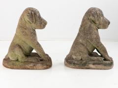 Pair of Composite Stone Boxer Dog Garden Statues England 1960s - 4597782