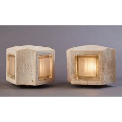 Pair of Concrete Triangular Shaped Lamps France 1970s - 2465891