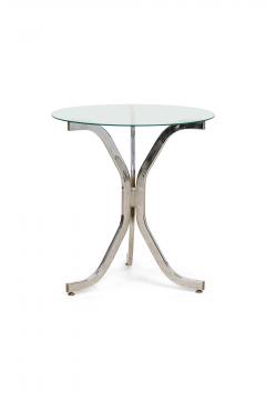 Pair of Contemporary American Chrome Plated Metal Tripod Form End Tables - 4658211