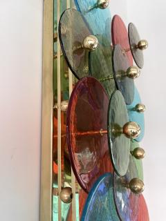Pair of Contemporary Brass Sconces Water Lily Murano Glass Italy - 2876784