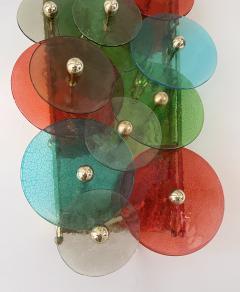 Pair of Contemporary Brass Sconces Water Lily Murano Glass Italy - 2876788