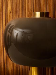 Pair of Contemporary Brass and Smoked Glass Table Lamps - 4693147