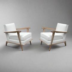 Pair of Contemporary Cerused Oak Armchairs - 4418060