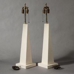 Pair of Contemporary Coadestone Twist Lamps in Manner of Jean Michel Frank - 3616543