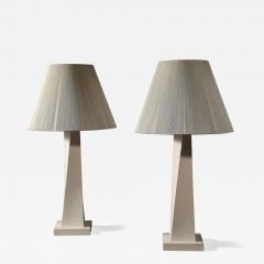 Pair of Contemporary Coadestone Twist Lamps in Manner of Jean Michel Frank - 3618014