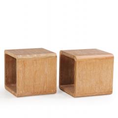 Pair of Contemporary Cube Tables in Cerused Oak C 1990 - 4739723