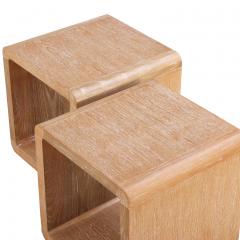 Pair of Contemporary Cube Tables in Cerused Oak C 1990 - 4739725