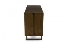 Pair of Contemporary Dark Wood Veneer Three Compartment Sideboards - 4652608