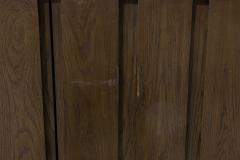 Pair of Contemporary Dark Wood Veneer Three Compartment Sideboards - 4652612