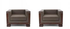 Pair of Contemporary Extra Large Custom Cube Shaped Armchairs - 891077