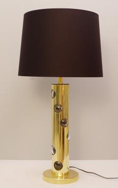 Pair of Contemporary Italian Lamps in Brass and Glass - 2438957