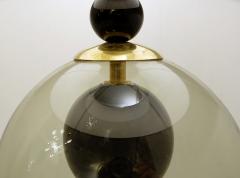 Pair of Contemporary Italian Table Lamps in Smoked Pink Black Glass - 2769663