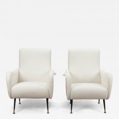 Pair of Contemporary Italian Zanuso Style Armchairs - 4344587