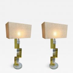 Pair of Contemporary Lamps Cubic Murano Glass - 519132
