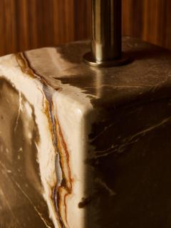 Pair of Contemporary Marble Table Lamps with Sculptural Rectangular Bases - 4693207