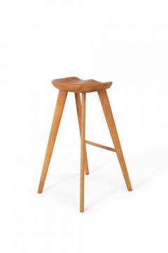 Pair of Contemporary Pine Wood Tractor Seat Style Bar Stools - 4172365