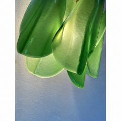 Pair of Contemporary Sanded Green Light and Dark Rondini Murano Wall Sconces - 4754888