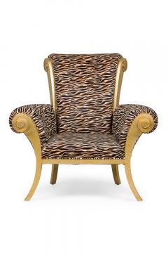 Pair of Contemporary Style Zebra Print Arm Chairs - 4649730