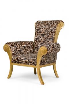 Pair of Contemporary Style Zebra Print Arm Chairs - 4649731