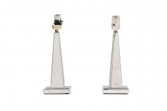 Pair of Continental Art Deco Chrome Plated Table Lamp - 4670753